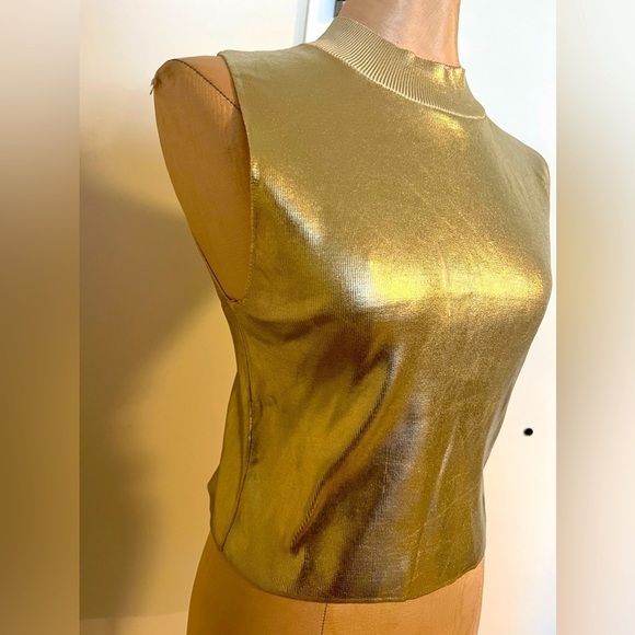 🔥🔥zara Gold metallic top NWOT - Picture 7 of 7